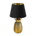 Produktbild: Navaris Tischlampe im Ananas Design - 40cm hoch - Deko Keramik Lampe für Nachttisch oder Beistelltisch - Dekolampe mit E27 Gewinde in Gold-Schwarz