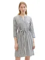 Produktbild: TOM TAILOR Damen Kleid mit Streifen & Bindegürtel, offwhite navy vertical stripe, 42