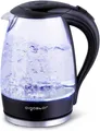 Produktbild: Aigostar Adam Glas Wasserkocher LED-Beleuchtung 1.7 Liter Edelstahl 2200 Watt