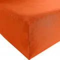 Produktbild: REDBEST Jersey-Stretch Spannbettlaken San Francisco 100% Baumwolle, orange Größe 90x190 cm - 100x200 cm - weiche Qualität, bügelfrei, Rundumgummi, bis 20 cm Höhe