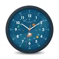 Produktbild: Kinder Wanduhr MNU 1230 A Weltraum 30,5cm lautlos Lernuhr Blau Kinderzimmer