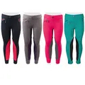 Produktbild: PFIFF Unisex Kinder Pfiff 102603 Kinder Reitleggings Ella Stoff Besatz Mädchenreithose, Pink / Grau 116 Reithose, Pink/Grau, EU