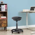 Produktbild: Bürohocker Arbeitshocker Rollhocker ergonomischer SONGMICS schwarz OSC06BK