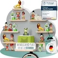 Produktbild: WOLKENGLÜCK® Tonie Regal (Wolke) zur Aufbewahrung der Tonie Box und bis zu 33 Tonies Hörfiguren - Magnetisches Toniebox Regal aus Holz für Mädchen & Jungen inkl. Kopfhörer-Halterung