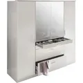Produktbild: Kleiderschrank mit 4 Türen, davon 1 Spiegel, 4 Schubladen - L180 cm - Weiß