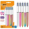 Produktbild: BIC 4 Farben Kugelschreiber Set 4 Colours Shine, in verschiedenen Farben, 5er Pack, Ideal für das Büro, das Home Office oder die Schule
