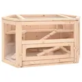 Produktbild: vidaXL Hamsterkäfig, Käfig mit ausziehbare Wanne, Mäusekäfig mit Vordertür, Nagerkäfig Kleintierkäfig, 80x40x43 cm Massivholz Tanne