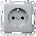 Produktbild: Schneider Electric Merten Schuko-Steckdose, 1-fach, Berürhungsschutz, Schraub-Liftklemmen, System M, aluminium, Artikelnummer MEG2400-0460