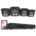 Produktbild: HiLook® by HIKVISION PoE Überwachungskamera Set mit 4X 6MP Bullet Kameras und Hybrid Light Nachtsicht Schwarz KI Person Fahrzeugerkennung 8CH NVR 4K 2TB HDD wetterfest App Steuerung Outdoor