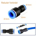 Produktbild: 4mm auf 6mm Reduzier Verbinder gerade Pneumatik Druckluft Steck Fitting 6mm 4mm