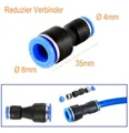 Produktbild: 4mm auf 8mm Reduzier Verbinder gerade Pneumatik Druckluft Steck Fitting 8mm 4mm