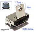 Produktbild: HDMI Buchse Löt Kontakte M3 Befestigung Lasche elektronisches Bauteil HIFI