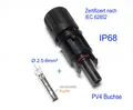 Produktbild: 1x weiblich PV4 Buchse Qualitäts Solarstecker Buchse Solar 2,5-6mm² IP68 1500V