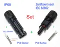 Produktbild: 1x Set PV4 Stecker + Buchse Qualitäts Solarstecker PV4 Solar 2,5-6mm² IP68 1500V