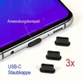 Produktbild: 3 Stück USBC Staubkappe USB-c Abdeckappe Kappe USB C Stöpsel Staub Kappe