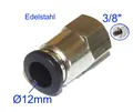 Produktbild: 12mm 3/8 weiblich Druckluft Fitting Pneumatik Verbinder Schlauch Zollgewinde V2A