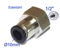 Produktbild: 10mm 1/2 weiblich Druckluft Fitting Pneumatik Verbinder Schlauch Zollgewinde V2A