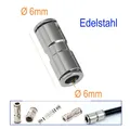 Produktbild: 6mm Verbinder gerade Pneumatik Druckluft Steck Fitting 6mm V2A Edelstahl