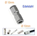 Produktbild: 10mm Verbinder gerade Pneumatik Druckluft Steck Fitting 10mm V2A Edelstahl