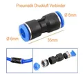 Produktbild: 6mm Verbinder gerade Pneumatik Druckluft Steck Fitting 6mm