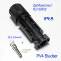 Produktbild: 1x männlich PV4 Stecker Qualitäts Solarstecker PV4 Solar 2,5-6mm² IP68 1500V
