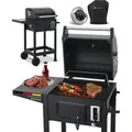 Produktbild: Juskys Holzkohlegrill Missouri mit Deckel - Große Grillfläche, Grillrost, variable Kohlewanne - Holzkohle Grill Grillwagen mit Räder & Abdeckhaube