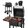 Produktbild: Juskys Holzkohlegrill Missouri mit Deckel - Große Grillfläche, Grillrost, variable Kohlewanne - Holzkohle Grill Grillwagen mit Räder & Abdeckhaube