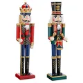 Produktbild: Cepewa Nussknacker aus Holz Set König+Trommler r/g r/b 38 cm Weihnachtsdeko Figur Erzgebirge Nussbrecher Nutcracker Nusszange (1 x Nussknacker Set König+Trommler r/g 38 cm)