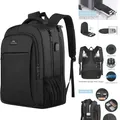 Produktbild: Schwarzer Laptop Rucksack Herren 17,3 Zoll mit USB Ladeanschluss -