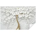 Produktbild: Wallarena Fototapete 3D EFFEKT Blumen Baum Magnolie Gold Wohnzimmer oder Schlafzimmer, Glatt Vlies, Blumen, 3D-Optik, Baum, Magnolie, Vliestapete gold weiß Wohnzimmer Schlafzimmer Küche Tapete + Kleister 2.5 m x 1.75 m