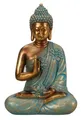 Produktbild: Buddha Figur 31,5cm türkis gold mit Lotusblume Dekoration Figur Entspannung Deko