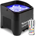 Produktbild: BeamZ BBP94W Uplight LED Par Strahler, 4 x 10 Watt, Akku Bühnenbeleuchtung für DJ Pult, RGB-WA UV, Bühnenlicht, DMX-WLAN, Partylicht Musikgesteuert, Bühnenequipment, Fernbedienung