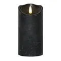 Produktbild: StarTrading LED Kerze Rustik Optik Echtwachs flackernde Flamme H:15cm Timer Batterie schwarz