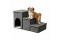 Produktbild: relaxdays Haustiertreppe Faltbare Hundetreppe mit 3 Stufen, Dunkelgrau