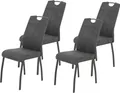 Produktbild: 4er Set Esszimmerstuhl Elif - Mikrofaser Anthrazit - 140kg belastbar