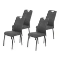 Produktbild: 4er-Set Polsterstühle - Vintage anthrazit - Microfaser Esszimmerstuhl