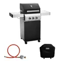 Produktbild: TAINO BLACK 2+1 Gasgrill-Set Abdeckhaube Gasdruckminderer 2 Brenner Grillwagen