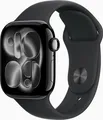 Produktbild: Apple Watch Series 11 GPS + Cellular Jet Black Aluminium, Black Sport Band S/M, MF834ZR/A, 42mm