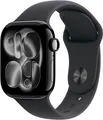 Produktbild: Apple Watch Series 11 5G 42mm Aluminium Jet Black Sport Band Black S/M - Neu