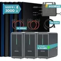 Produktbild: SUNNIVA® 3000W Balkonkraftwerk mit 6,72 kWh Speicher MARSTEK 3x B2500-D, 6x 500W BIFAZIAL FULLBLACK komplett Steckdose, PV Solaranlage + Solarspei...