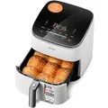 Produktbild: Cosori Turboblaze Heißluftfritteuse Airfryer, 9-in-1 Air Fryer XXL 6L, leiser DC Motor mit 5 Geschwindigkeitsstufen, Grillen, Backen, Gären, Dehydrieren, 87 Rezepte, 64% energiesparend, Weiß