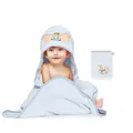 Produktbild: Disney Home Dumbo Baby-Kapuzenhandtuch-Set bis 5 Jahre Weich & Saugfähig Oeko-Tex Zertifiziert, 2-teilig, Kapuzenhandtuch 80 x 80 cm, Waschlappen 15 x 20 cm