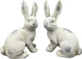 Produktbild: Hase VALO Osterfigur creme 2Fsort. Vintage Polyresin 11x6 H15cm Skulptur Ostern