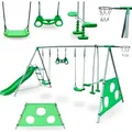 Produktbild: Großer Kinder-Spielplatz mit Schaukel, Rutsche und Basketballkorb, grün - Grün