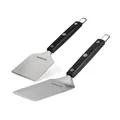 Produktbild: BURNHARD Grillspachtel und Grillschaber, Set 2-TLG. mit Burgerwender, Grillwerkzeug aus Edelstahl, BBQ-Tools für Planchas und Grillplatten, Planchaspachtel