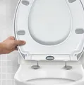 Produktbild: WC-Sitz mit Absenkautomatik und Schnellverschluss – Ovaler Toilettensitz in W...