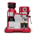 Produktbild: Klarstein Bella Café Espressomaschine Vintage Mahlwerk 19 bar Milchschaum Druckmesser 1150 W Rot