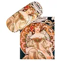 Produktbild: VON LILIENFELD Brillenetui Alfons Maria Mucha : F. Champenois Kunst Motiv Etui Brille Mikrofaser Brillenputztuch Brillenbox Stabiles Hardcase Set mit Stoff bezogen