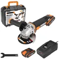 Produktbild: Worx Akku-Winkelschleifer WX800 mit 2 Akkus 20V/2,0 Ah, Ladegerät und Koffer