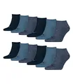 Produktbild: PUMA 12 Paar Sneaker Invisible Socken Gr. 35-49 Unisex für Damen Herren Füßlinge, Farbe:460 denim blue, Socken & Strümpfe:47-49